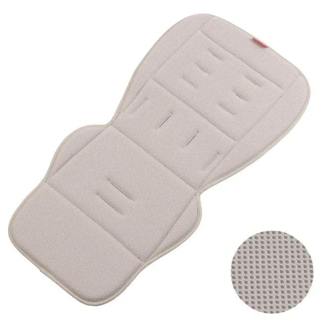 Beige Universal Breathable Stroller Mattress comfort liner for soft, airy seating during long stroller outings.