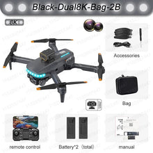 Black P15 8K drone package contents from a second angle for reviewing the kit before the first flight.