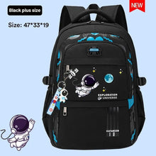 Black space print waterproof kids school bag for everyday use, from morning lessons to after-school clubs.