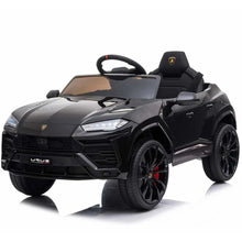 Black SUV-style 12V electric ride-on car for children, a sturdy toy vehicle for garden play and gifting.