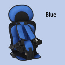 Blue and black kids shopping trolley cushion, a portable padded seat mat for comfortable store visits.