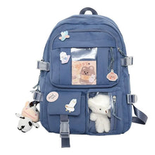 Blue girls school rucksack with large capacity for campus days, textbooks, and after-school activities.