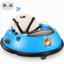 Blue Kids Ride-On Bumper Car with remote control for toddler-friendly guided rides.