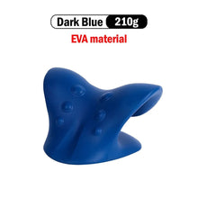 Lightweight blue EVA neck and shoulder relaxer that packs easily for travel, office desks, and home use.