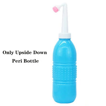 Blue peri bottle with white tip for postpartum hygiene, helping mothers stay comfortable while healing.