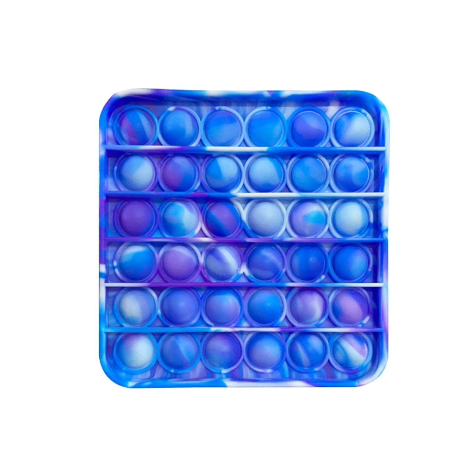 Blue push pop bubble sensory fidget toy in the classic style for everyday stress relief.