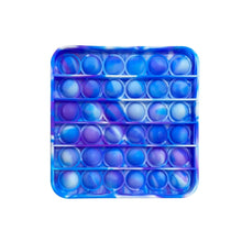 Blue push pop bubble sensory fidget toy round shape for everyday stress relief.