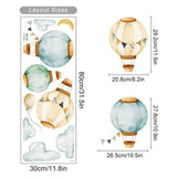 Illustrations of hot air balloons with dimensions.