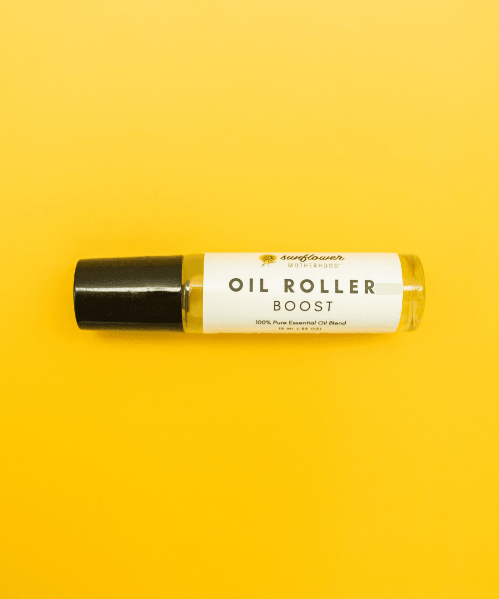 Oil roller bottle labeled 'Oil Roller Boost'.