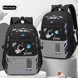 Two backpacks with space-themed designs