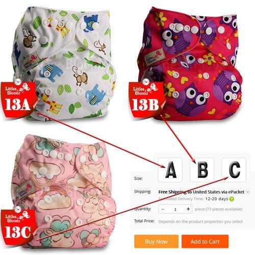 Breathable reusable cloth pocket nappy diaper baby shown for sustainable baby diapering and reduced landfill waste.