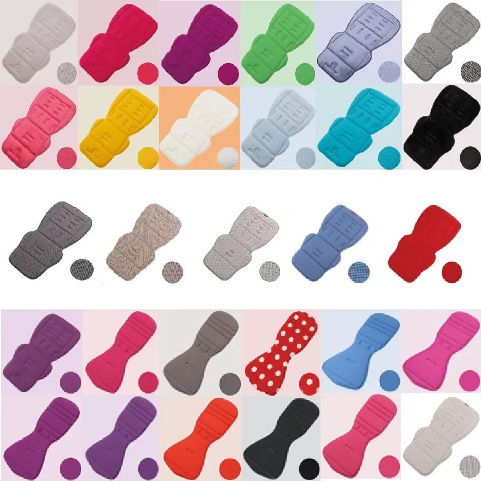Universal Breathable Stroller Mattress seat cushion colour range for choosing a comfortable pram liner for everyday walks.