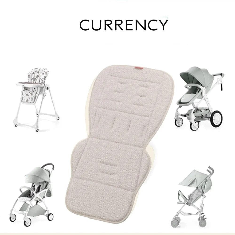 Universal Breathable Stroller Mattress liner fitted to strollers, high chairs, and car seats for versatile everyday comfort.