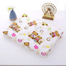 Flannel fabric with teddy bear pattern on a white surface