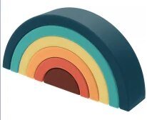 Bright Rainbow Silicone Baby Blocks building set for toddler stacking towers, tunnels, and creative floor play.
