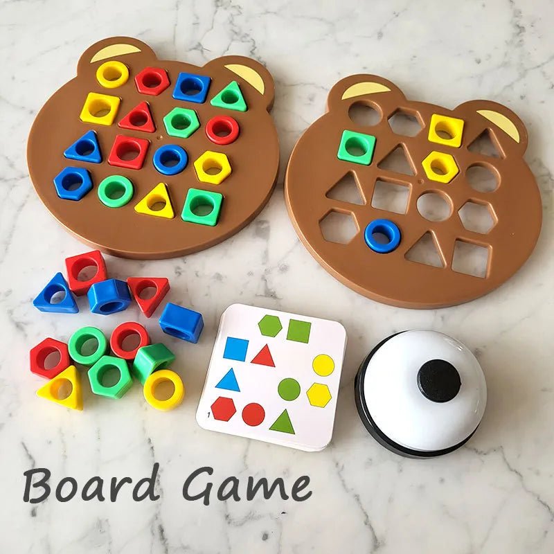 Board game with shape sorting boards.