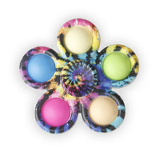 Bright Tie Dye Pop Fidget Spinner Toy handheld sensory toy for stress relief, anxiety relief, and calming play.