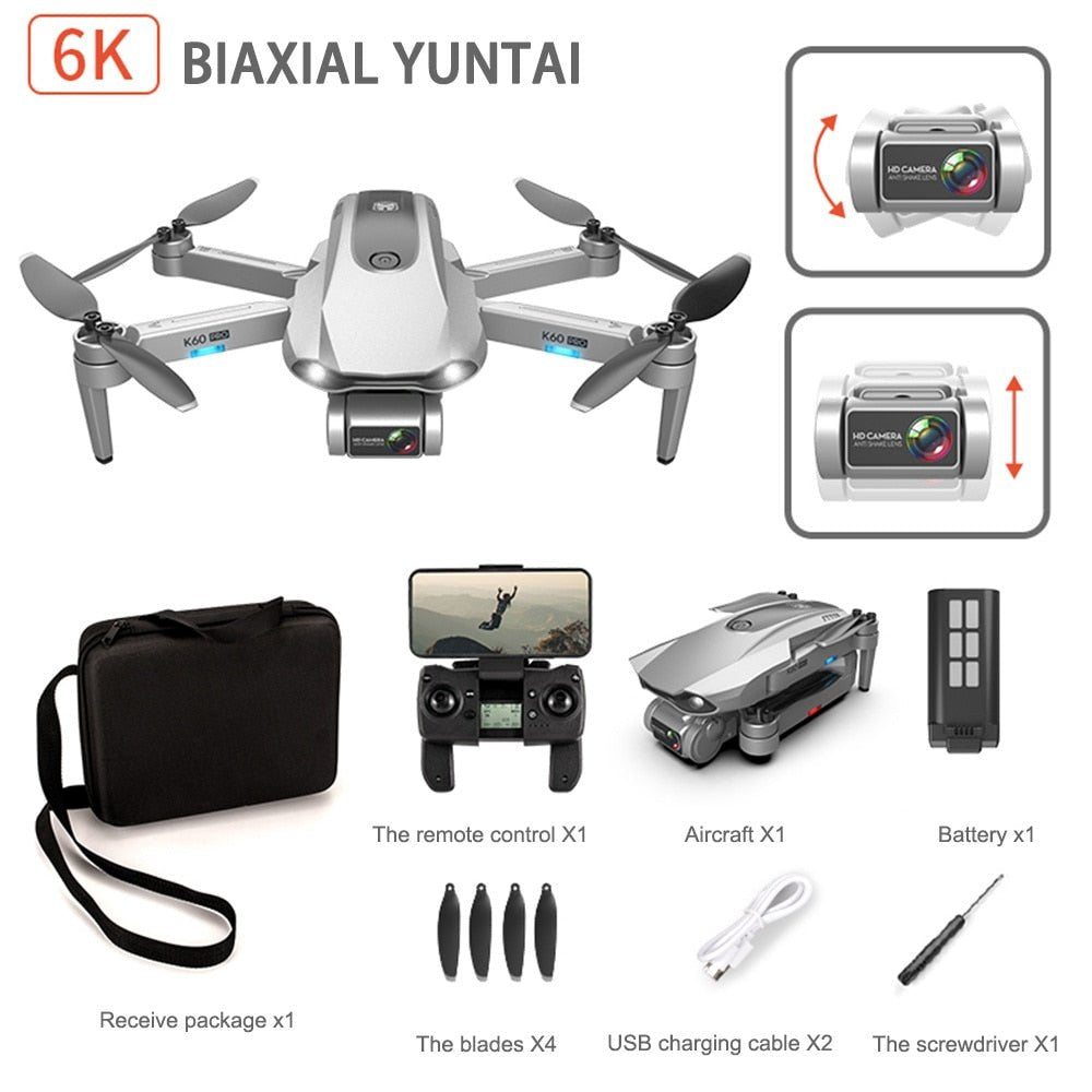 K60 Pro GPS Drone with Professional 6K Dual Camera Brushless Motor Foldable Quadcopter Long Battery Life image 6