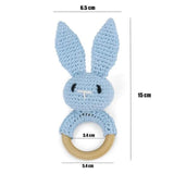 1PC Crochet Bear Rattle & Teether Bracelet for Babies - Blue image