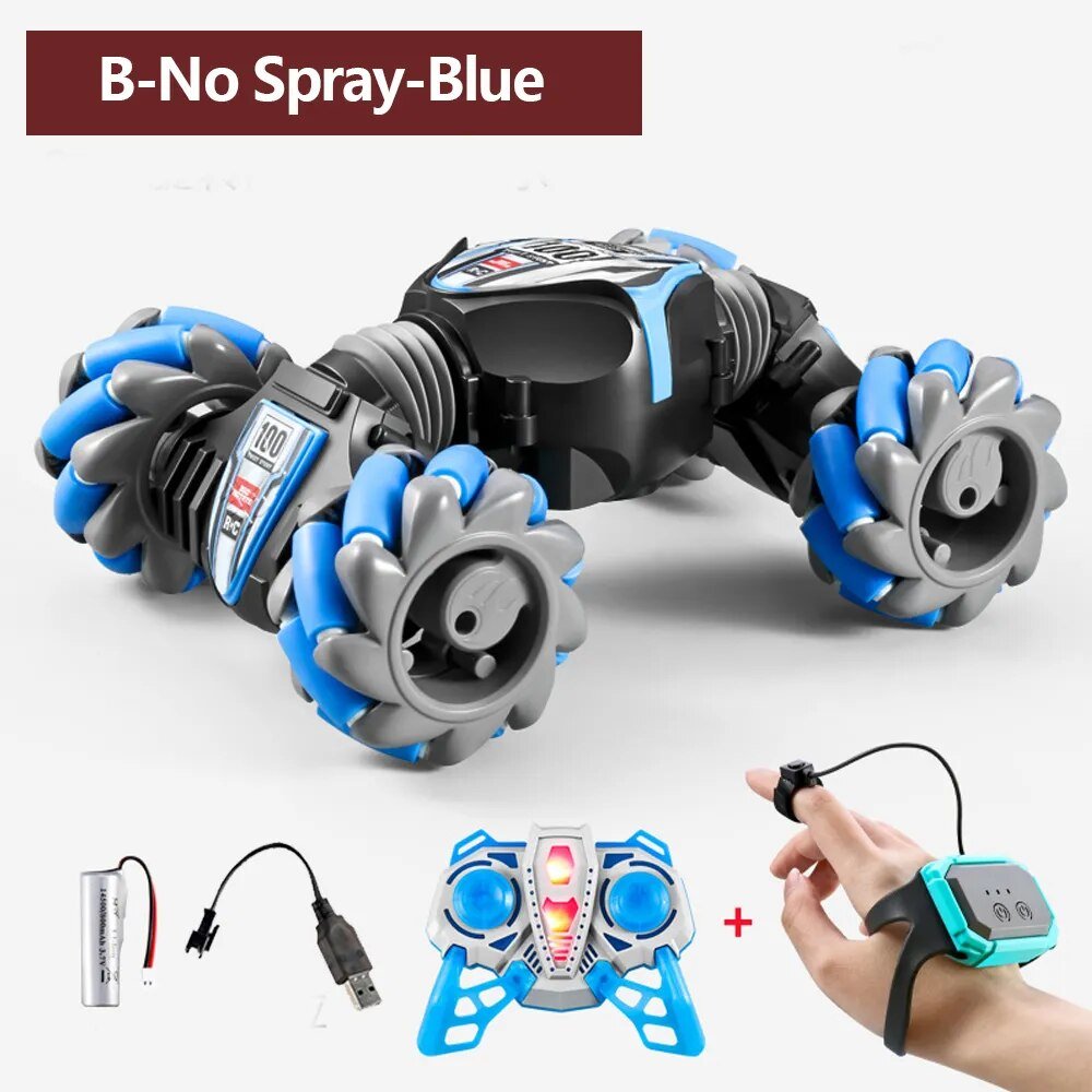 Gesture Sensing RC Stunt Car - 360° Drift, Spray, High Speed - B-No Spray-Blue image