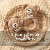 1PC Crochet Bear Rattle & Teether Bracelet for Babies image 1