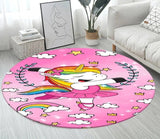 3D Unicorn Cartoon Area Rug - Large Round Non-Slip Mat for Kids image 3