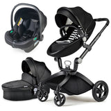 Hot Mom 3-in-1 Baby Stroller: High Landscape, Newborn-Friendly - black 3in1 image