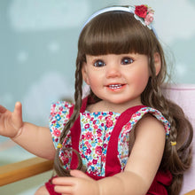 Cammi Smile soft silicone Reborn Baby Doll with hand-painted features and braided hair for lifelike cuddling and display.