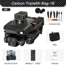 Carbon fibre P8 Pro drone flight package layout for gifting and immediate outdoor aerial filming.