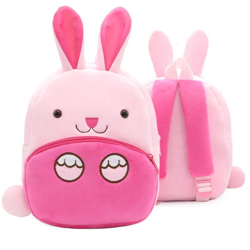 Cartoon Pink Bunny Kids Backpack schoolbag for school and outdoor outings.