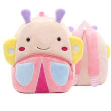 Cartoon Ladybug Kids Backpack schoolbag in pink, yellow, and purple for daily school wear.