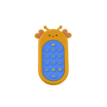 Cartoon phone shape chewable baby teether for teething comfort, pretend play, and on-the-go soothing.
