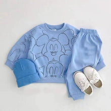 Blue children's outfit with matching hat and shoes 