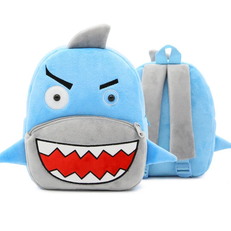 Cartoon Shark Kids Backpack schoolbag for school days and family outings.