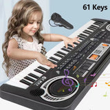 61-Key Portable Kids' Electronic Keyboard with Microphone image 0