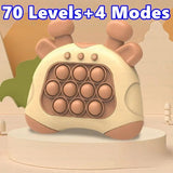 Toy phone with pop-it feature on a beige background