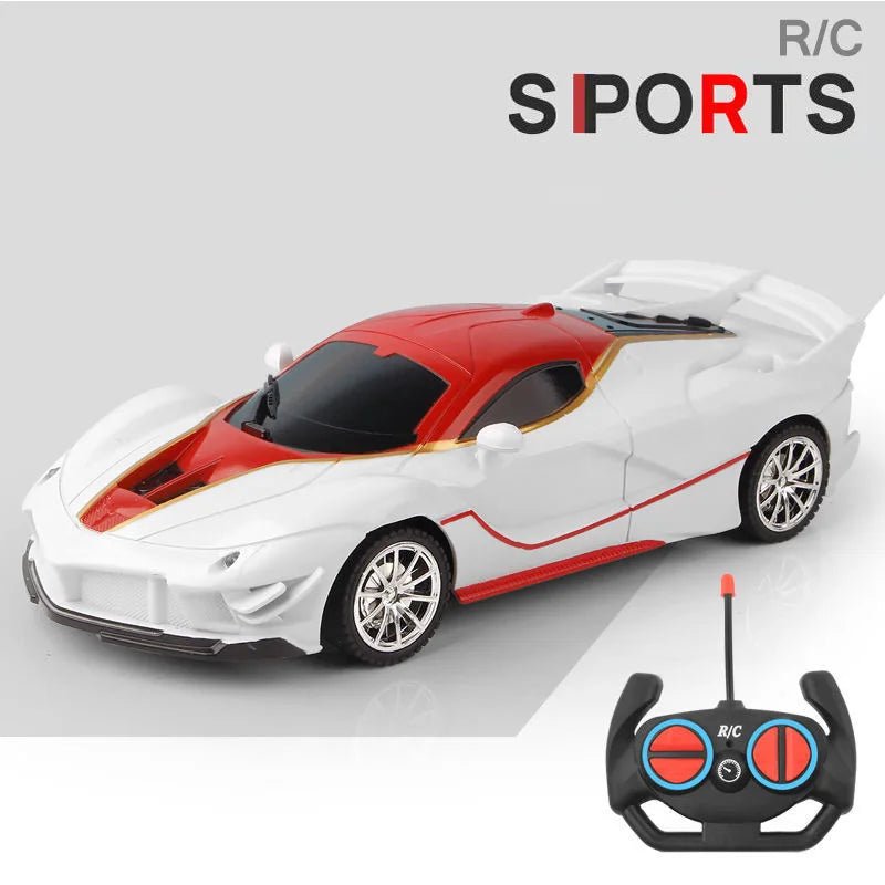 Red and white RC sports car with remote control 
