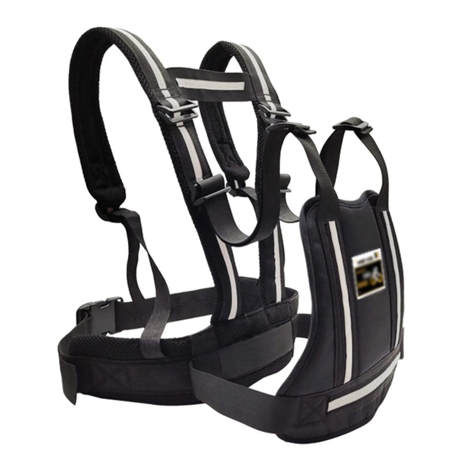 Children Motorcycle Safety Belt with reflective strips for added visibility on outdoor motorbike trips.