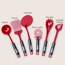 Kids Kitchen Toy Set with sliceable fruit and cooking tools laid out for role-play kitchen fun.