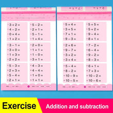 Children's math exercise book with addition and subtraction drills for building speed and confidence in numbers.