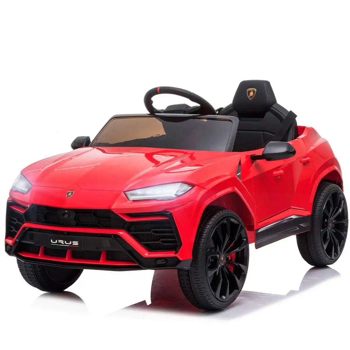 Red toy car with black details 