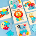 Set of colorful animal puzzles 