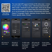 Conch Music Light companion smartphone app interface for adjusting speaker color and sound settings.