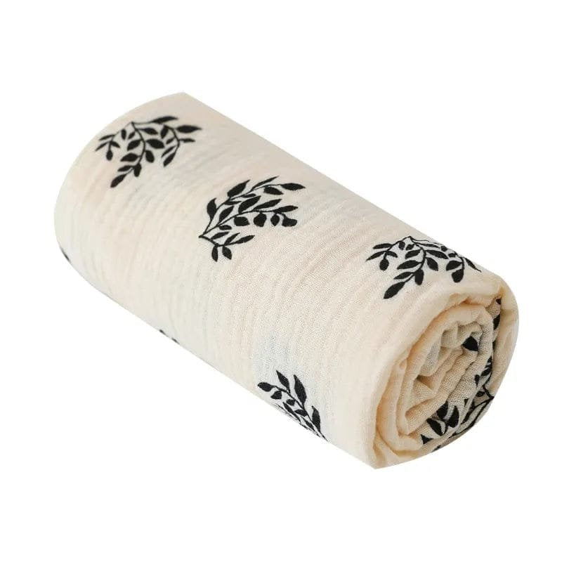 Super Soft Cotton Gauze Muslin Swaddle and Bath Towel, pattern A27, 79x60 cm, for newborn swaddling, bath time, and stroller outings.