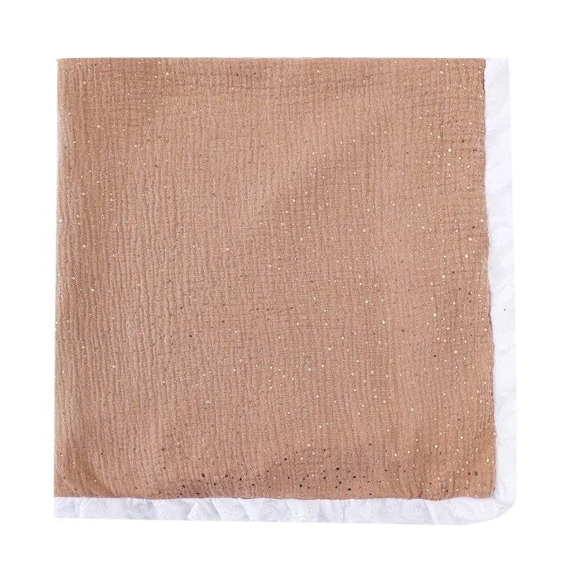 Super Soft Cotton Gauze Muslin Swaddle and Bath Towel, pattern B6, 79x60 cm, for newborn swaddling, bath time, and stroller outings.