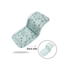Cotton stroller pad with cartoon print as a soft baby seat liner for comfortable pram naps and outings.