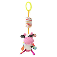 Soft Animal Handbell Rattles with Teether in cow design for baby development and everyday sensory play.