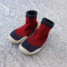 Red and navy baby boots 