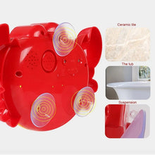 Crab Automatic Bubble Machine bath toy with suction cups for secure mounting on tub and tile during bath time.