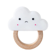 Crochet cloud rattle teether ring variant for lightweight teething play and gentle sound exploration.